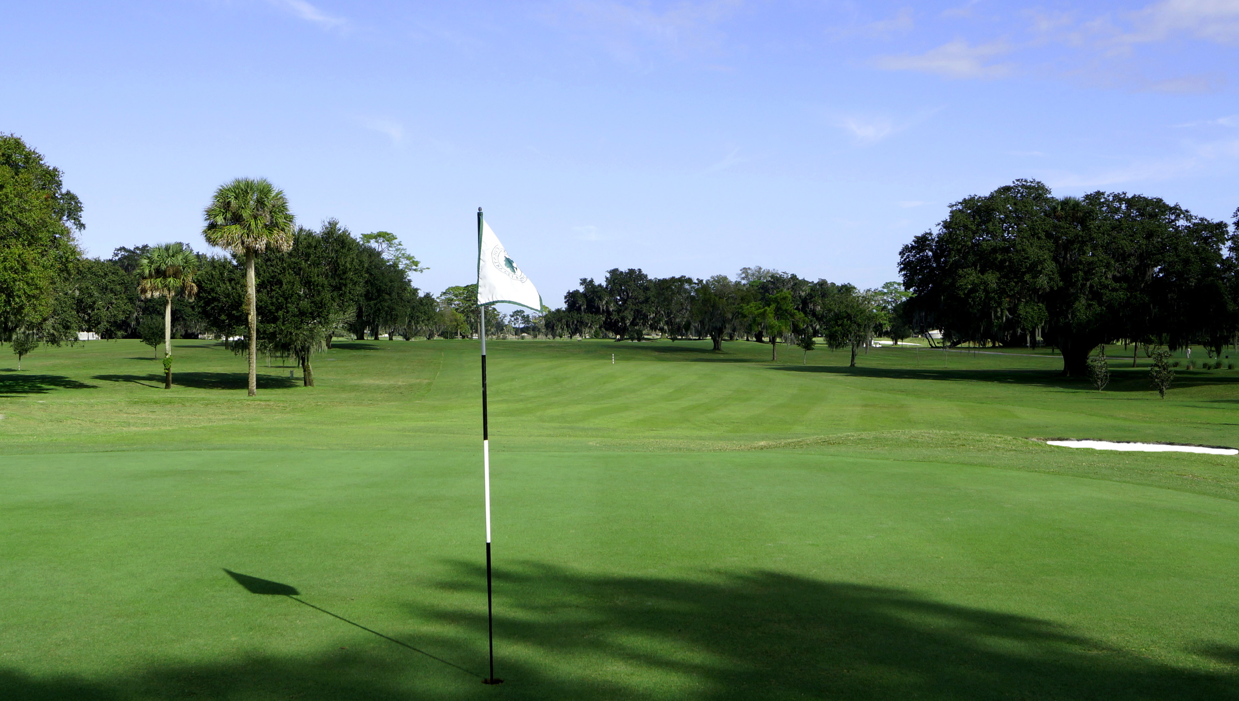 View of Flag on Golf Course green near bunker